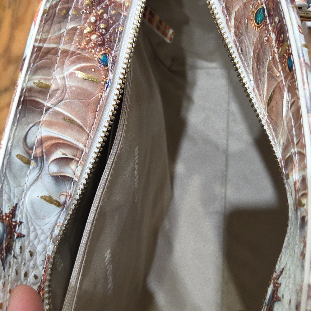 💛🔹️Brahmin 🔹️Cami Sea Jewel Melbourne Leather Satchel Shoulder Bag - Picture 6 of 14